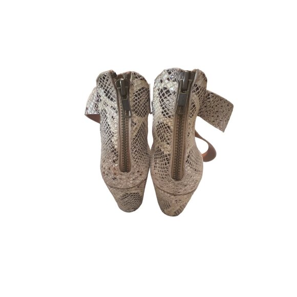 DibaTru Snakeskin Print Wedge Sandals With Zipper Back Closure & Cross Straps Fo - Picture 4 of 7